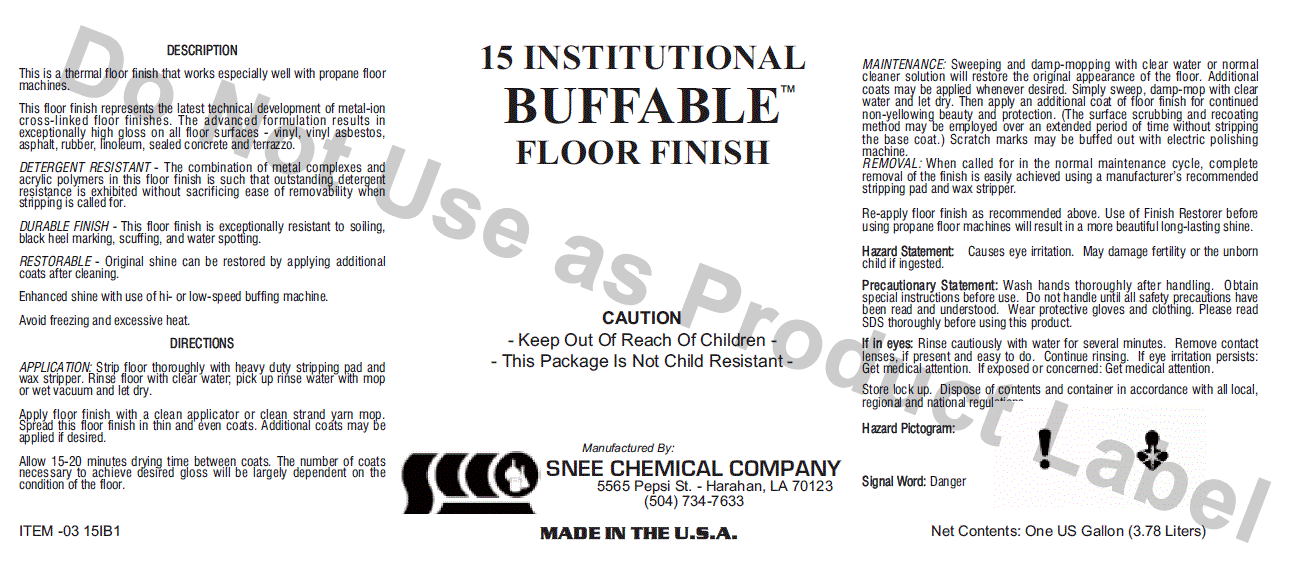 (image for) 15 Institutional Buffable Floor Finish, 4 gal case