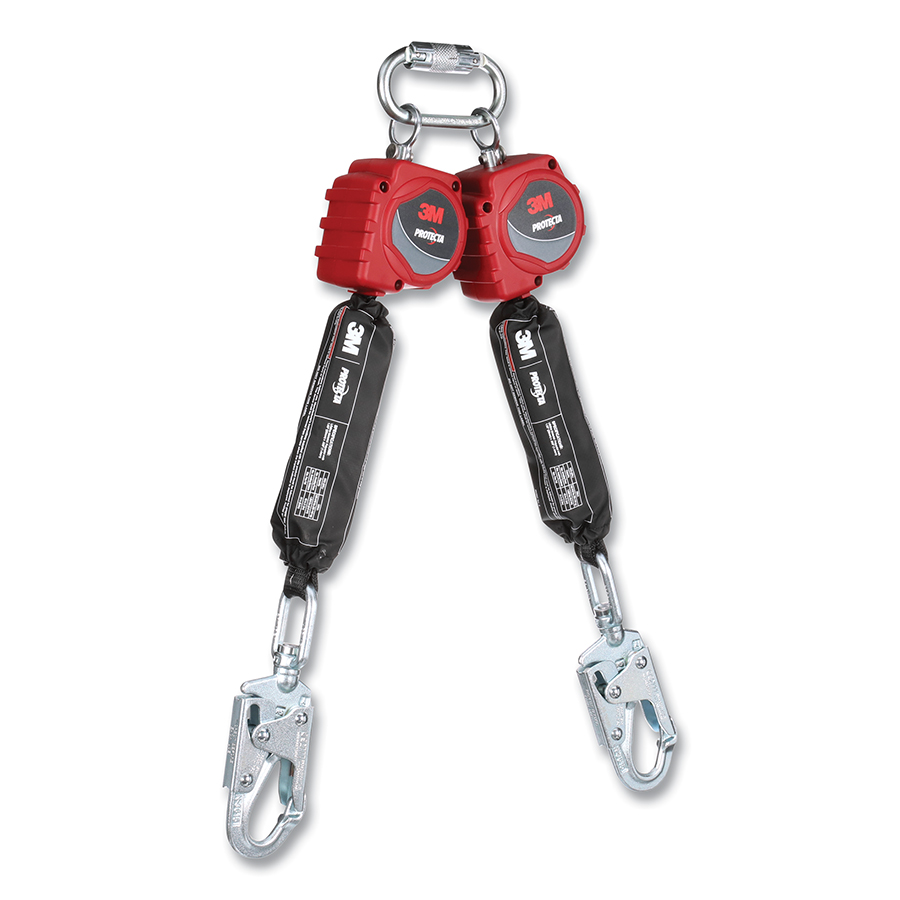 (image for) Protecta Personal Self Retracting Lifeline, 6 ft, Web, Swivel Snap Hook, 310 lb, Twin Leg