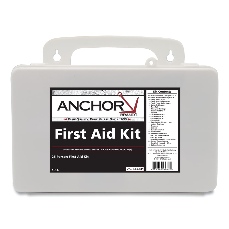 (image for) Anchor Brand 25 Person First Aid Kit, Plastic Case, Wall Mount