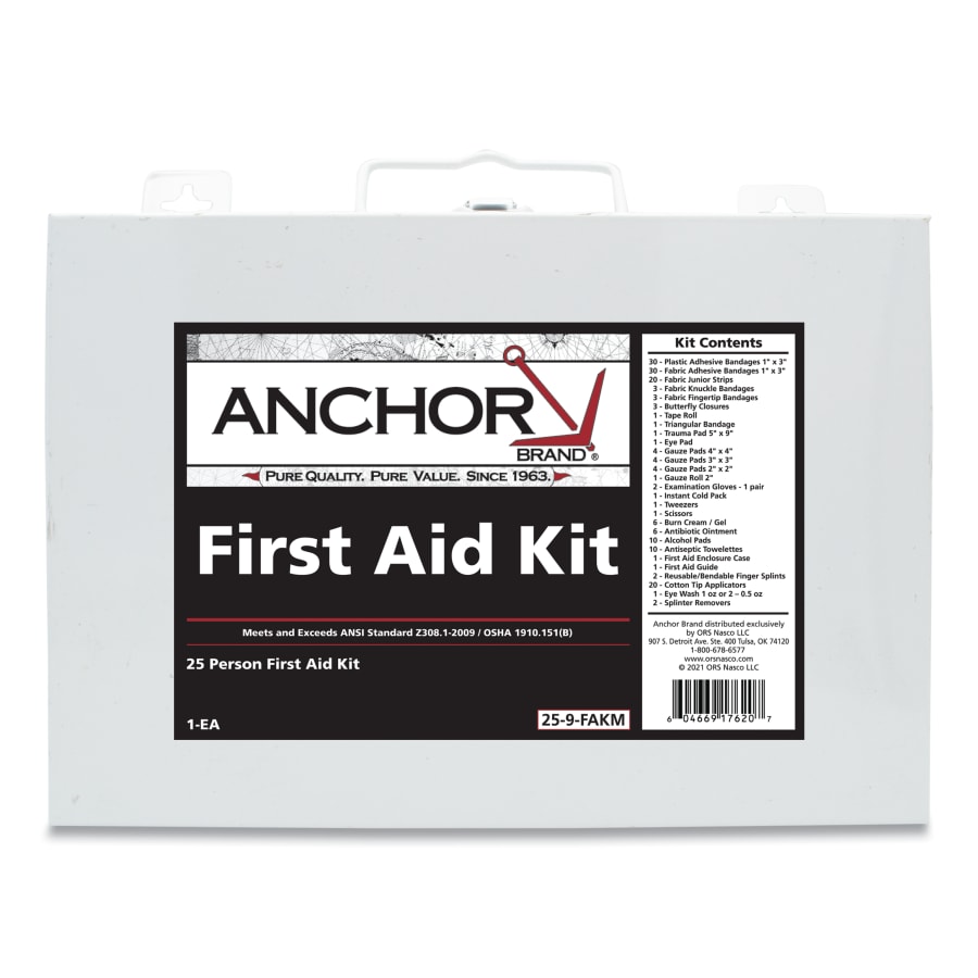 (image for) Anchor Brand 25 Person First Aid Kit, ANSI 2009, Metal Case
