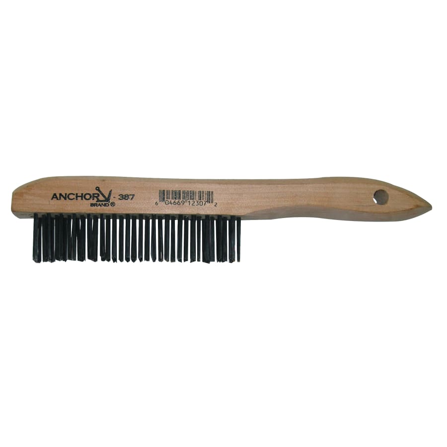 (image for) Anchor Hand Scratch Brush, 4 X 16 Rows, Carbon Steel Bristles, Shoe Wood Handle