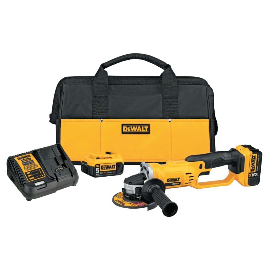 (image for) DeWalt 20V MAX* Lithium Ion Grinder Tool Kit, 2 Batteries, Charger, Spanner Wrench, Bag