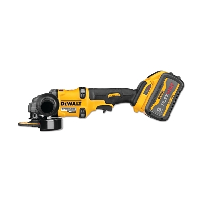 (image for) DeWalt FLEXVOLT 60V MAX* Brushless 4-1/2 in to 6 in Cordless Grinder w/Kickback Brake, 13 A, 9,000 RPM, Trigger, Kit w/1 Battery