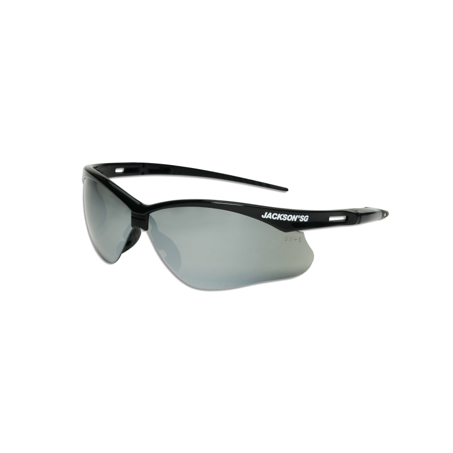 (image for) Jackson Safety SG Series Safety Glasses, Universal Size, Smoke Mirror Lens, Black Frame