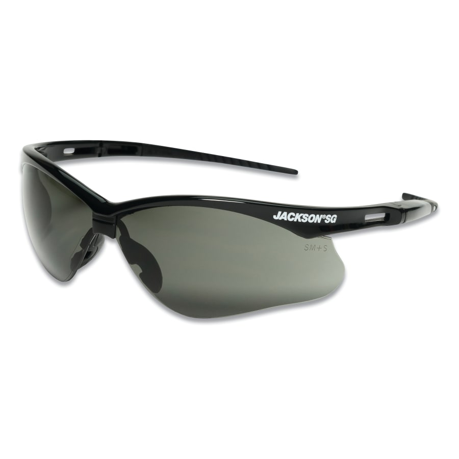(image for) Jackson Safety SG Series Safety Glasses, Universal Size, Smoke Mirror Lens, Black Frame