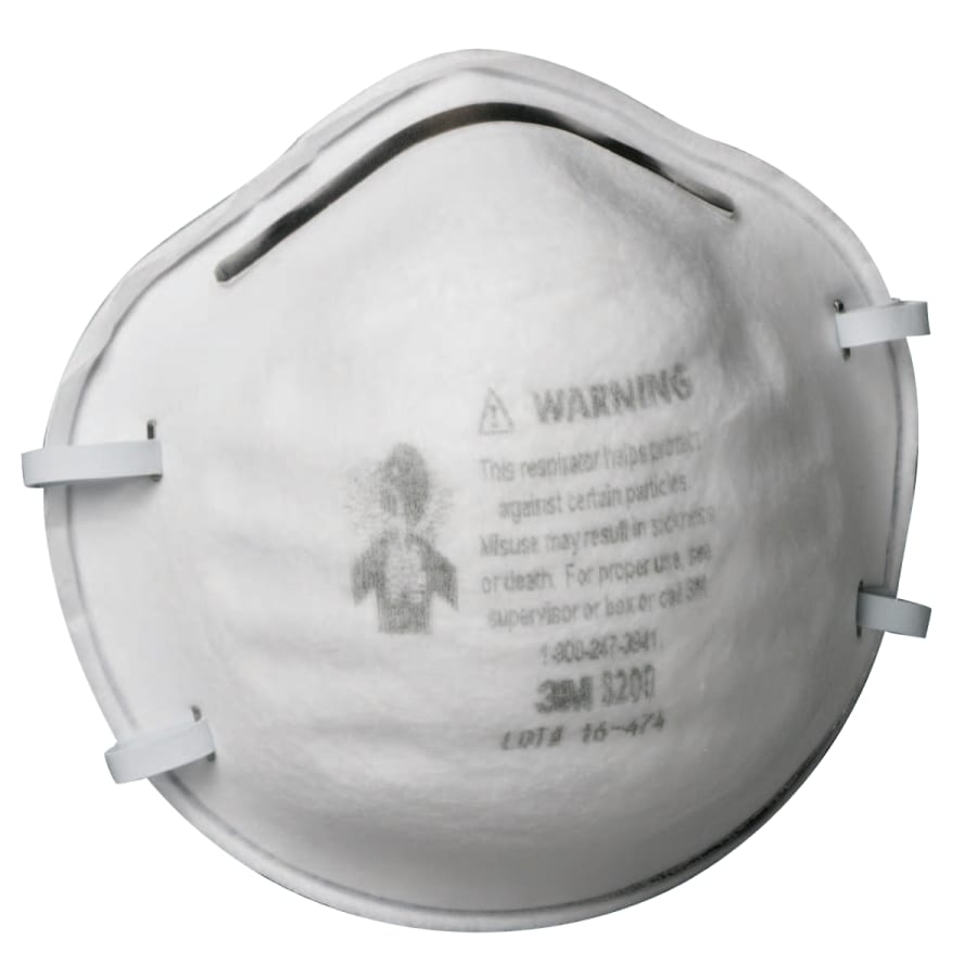 (image for) 3M N95 Particulate Respirator, Half Facepiece, Two Fixed Straps, White, Pack of 20