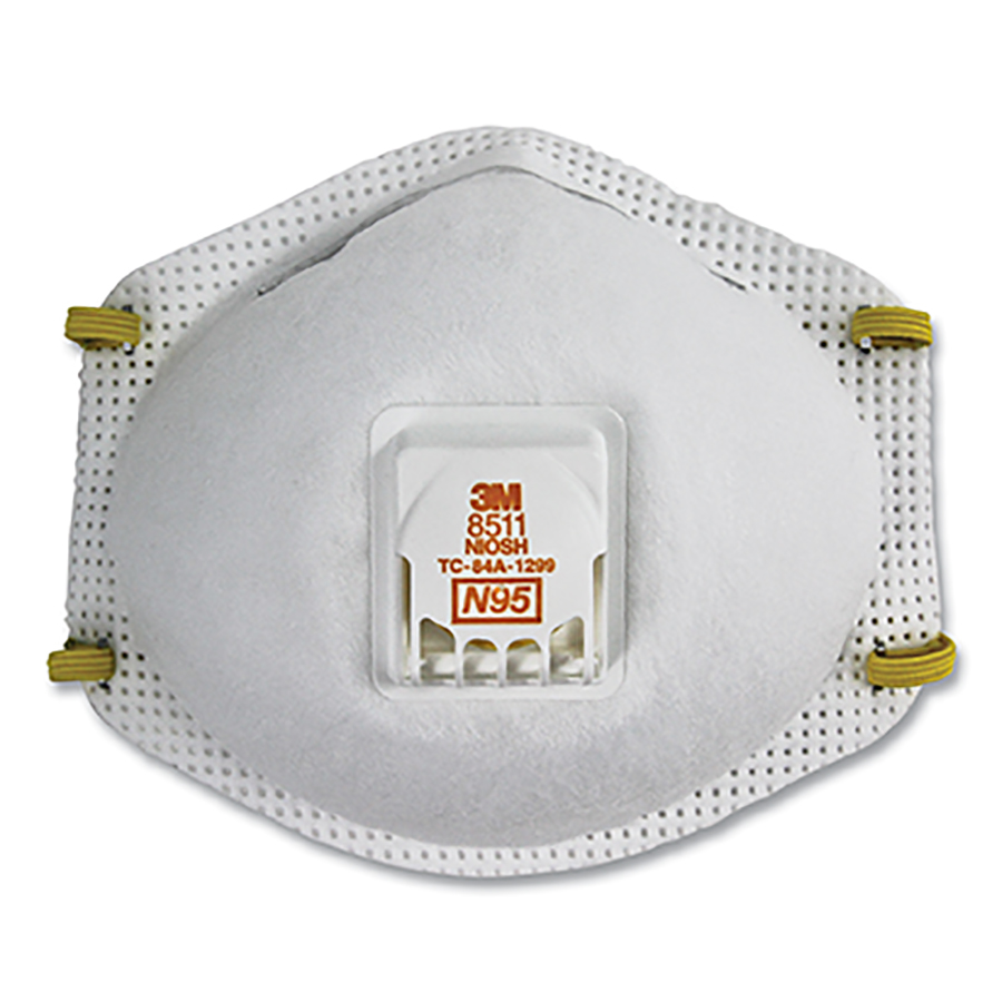 (image for) 3M N95 Particulate Respirator, Half Facepiece, Two Fixed Straps, Reg, Pack of 10