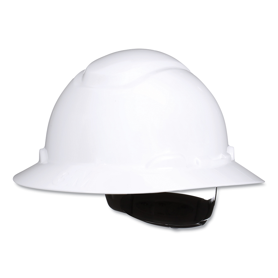 (image for) 3M SecureFit Pressure Diffusion Ratchet Suspension w/UVicator, Full-Brim Hard Hat, White