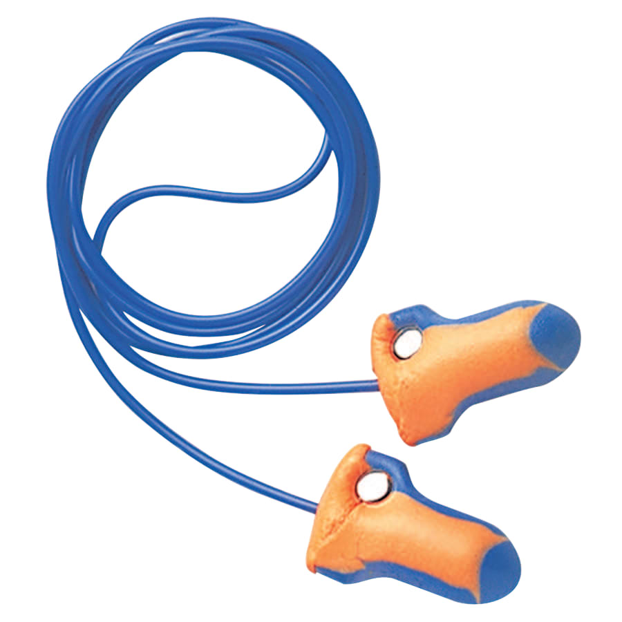 (image for) Honeywell Laser Trak Detectable Earplugs, Foam, Blue/Orange, Corded, Pack of 100