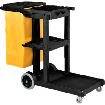 (image for) Janitor's Cart - Black with Yellow Bag