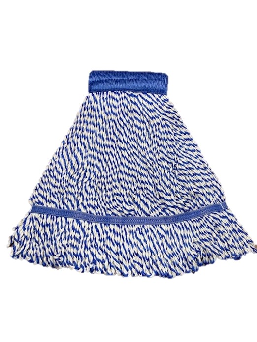 (image for) Microfiber Looped End String Mop, Medium, Wide Band, Blue, Case of 12