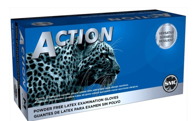 (image for) Action, Large Powder Free Latex Disposable Gloves, case of 1000