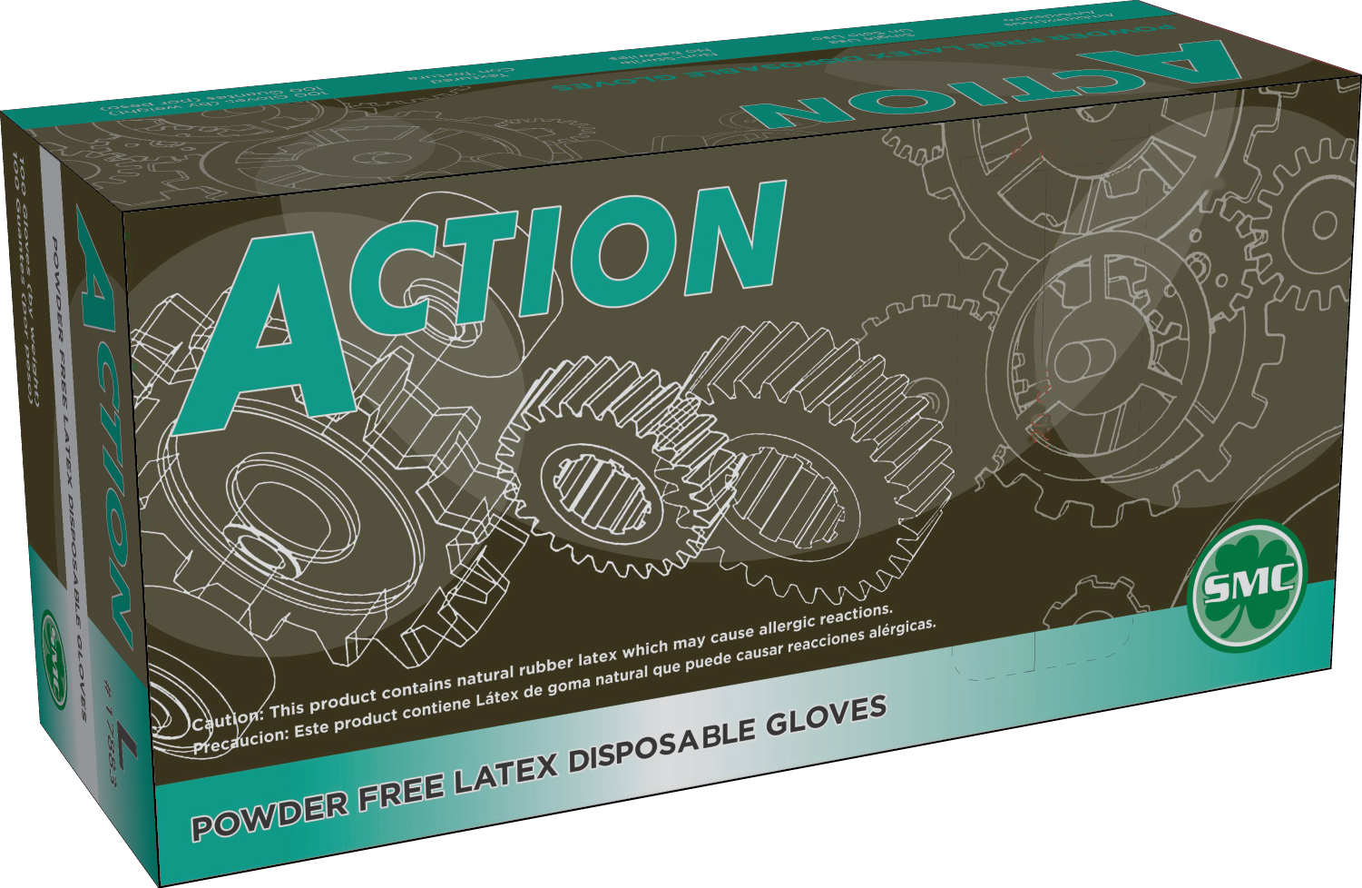 (image for) Action, Large Latex Industrial, Textured, Black, 8 mil, Extended Cuff, case of 1000