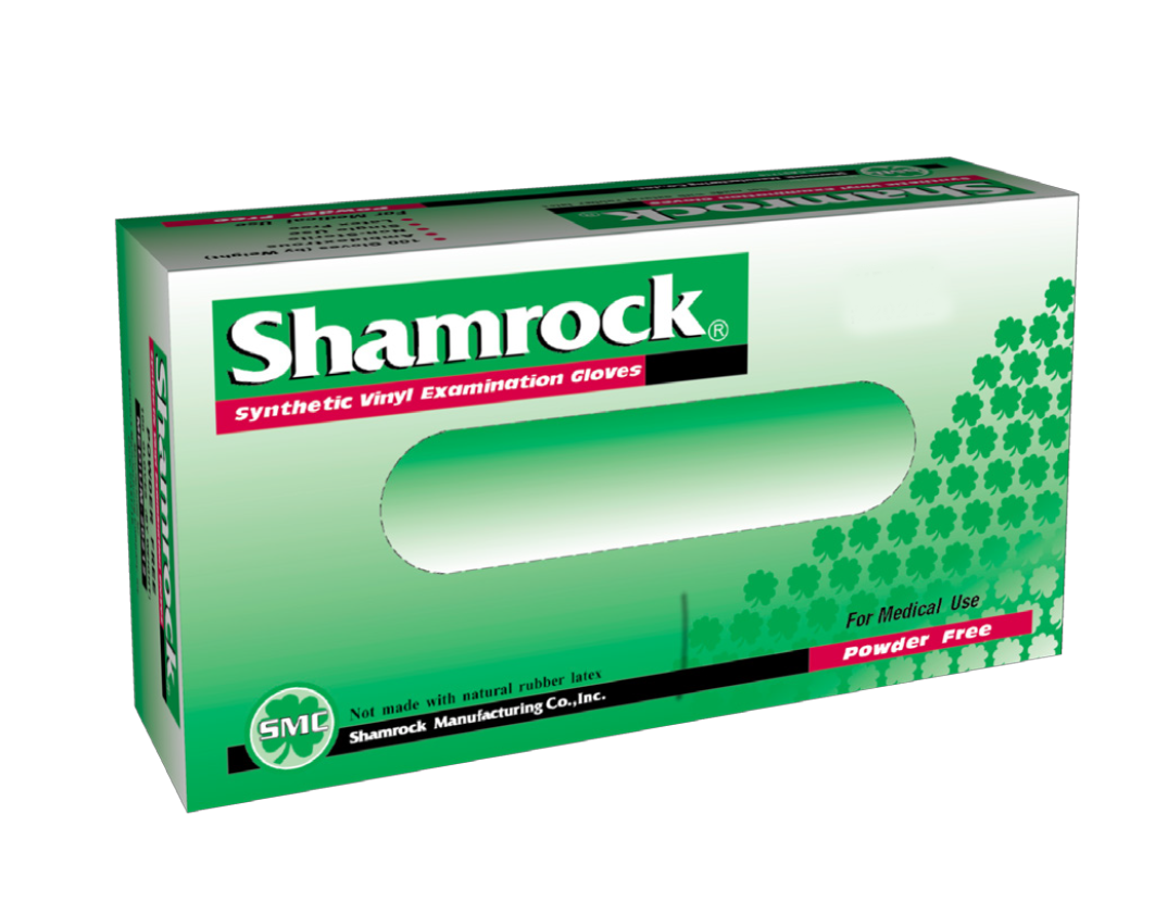 (image for) Shamrock Large Powder Free Clear Vinyl Examination Gloves, Case of 1000