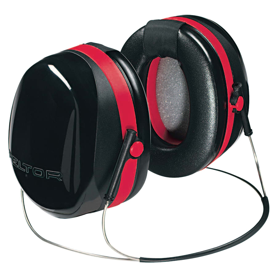 (image for) 3M Peltor Optime 105 Earmuff, 29 dB NRR, Behind-the-Head, Black/Red