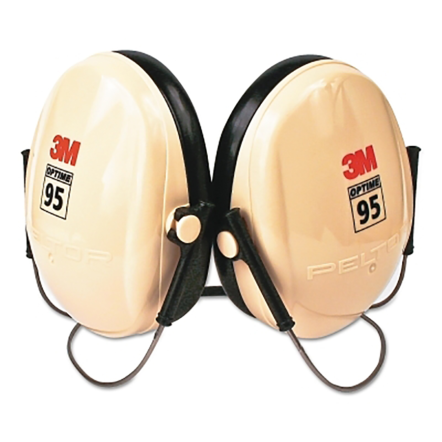 (image for) 3M Peltor Optime 95 Earmuff, 21 dB NRR, Behind-the-Head, White/Black