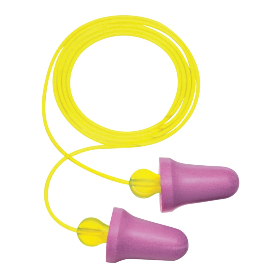 (image for) 3M No-Touch Foam Plugs, Polyurethane, Corded, Purple, Pack of 100