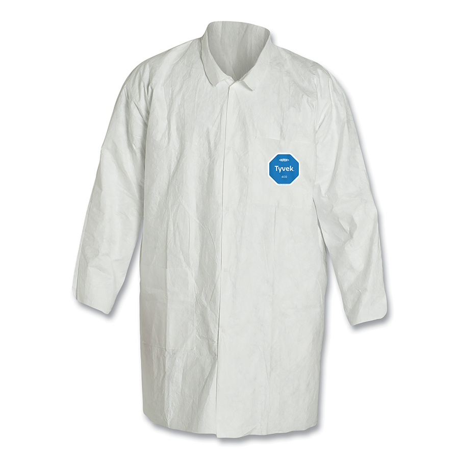 (image for) Dupont Tyvek 400 Two Pocket Lab Coat, 2X-Large, White, Case of 30