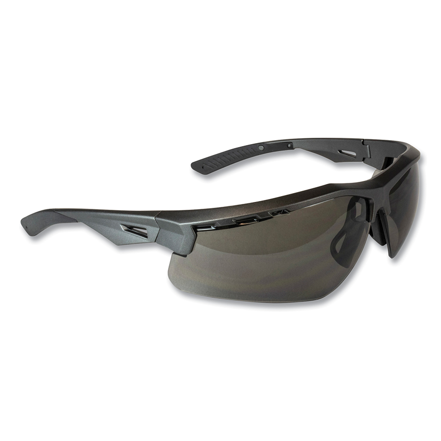 (image for) Radians Thraxus Safety Glasses, Smoke Lens, Polycarbonate, Uncoated, Pack of 12