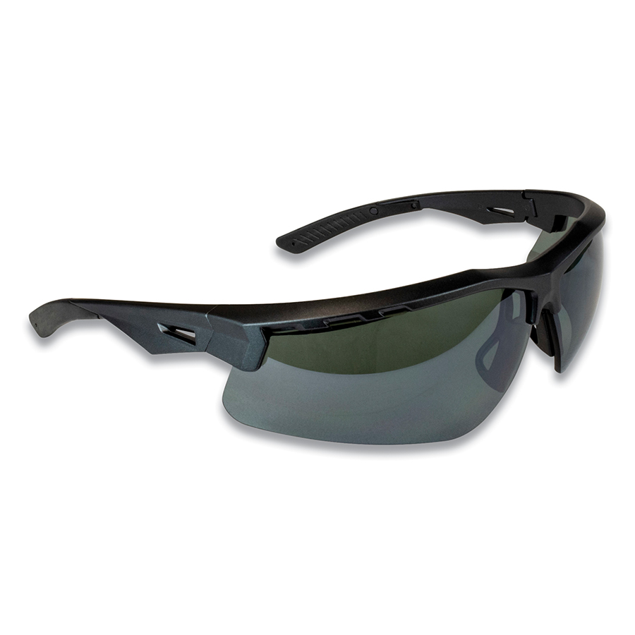 (image for) Radians Thraxus Safety Glasses, Smoke Lens, Polycarbonate, Black Metal Frame