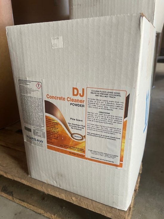 (image for) DJ Concrete Cleaner - Orange Heavy Duty Powder Floor Cleaner, 25lbs Box