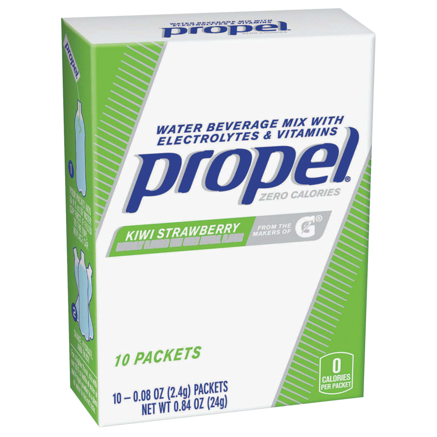 (image for) Gatorade Propel Instant Powder Packet, 0.08 oz, 16.9 to 20 oz Yield, Kiwi Strawberry
