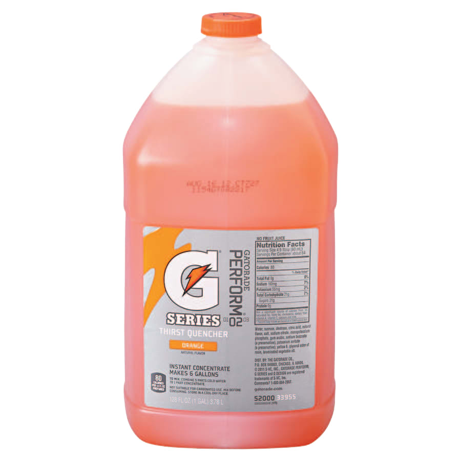 (image for) Gatorade Liquid Concentrate, 1 gal, Jug, 6 gal Yield, Orange