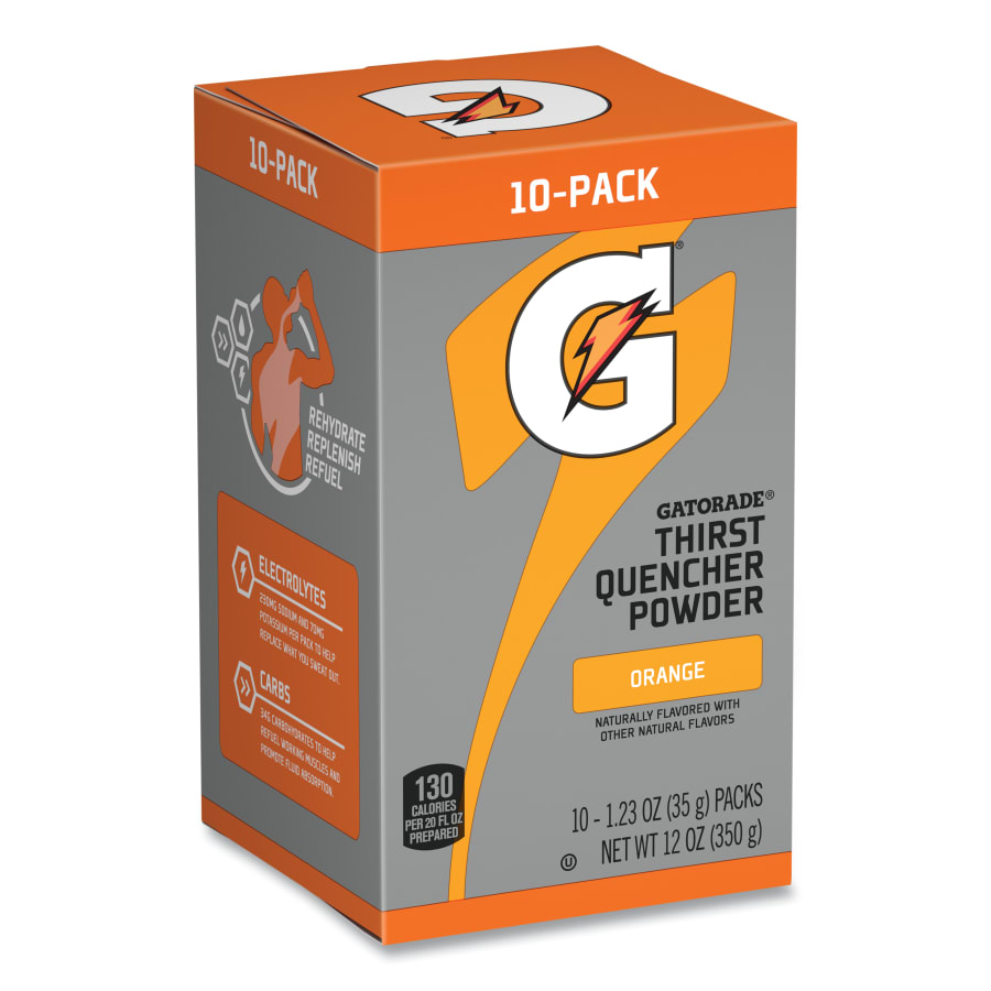 (image for) Gatorade Powder Stick, 1.23 oz Volume, Tube, 20 oz Yield, Orange