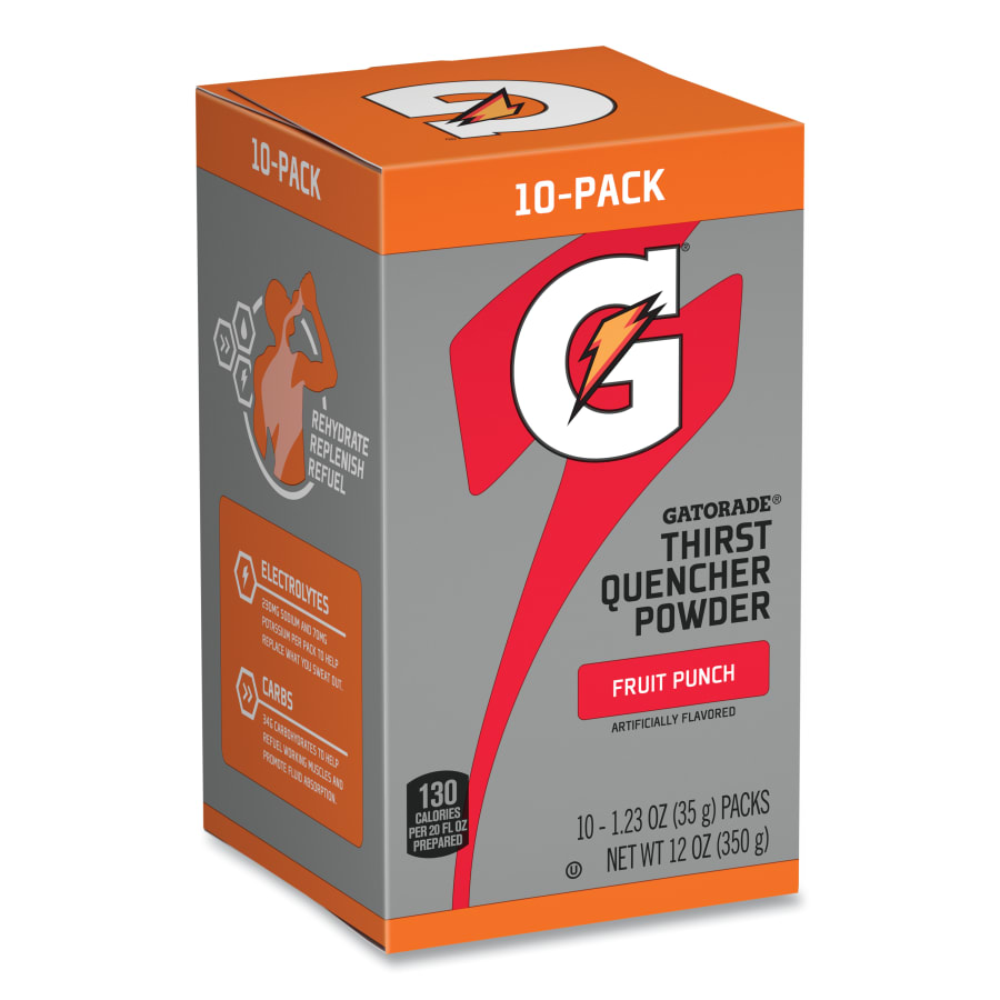 (image for) Gatorade Powder Stick, 1.23 oz Volume, Tube, 20 oz Yield, Fruit Punch