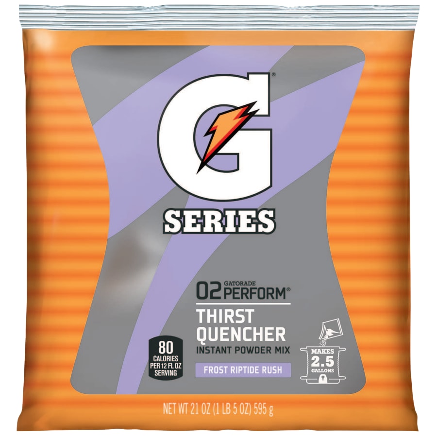 (image for) Gatorade G Series 02 Perform Thirst Quencher Instant Powder, 21 oz, Pouch, 2.5 gal Yield, Frost Riptide Rush