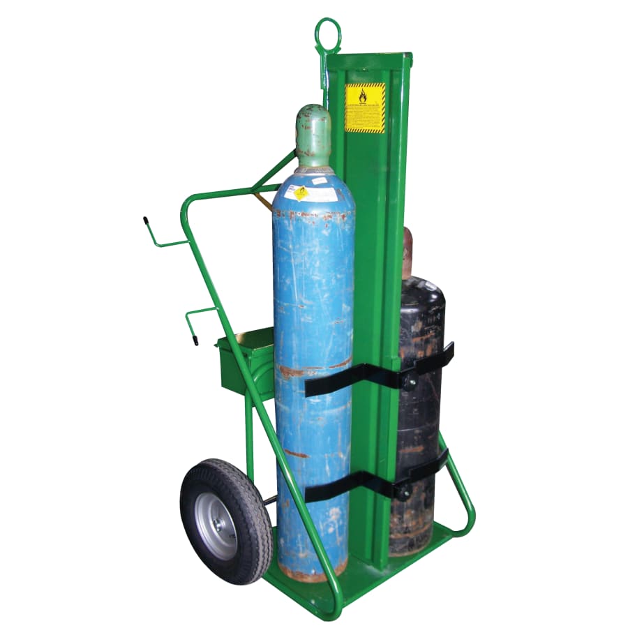 (image for) Saf-T-Cart 400 Series Cart, Holds 2 Cylinders, 9-1/2 in to 12-1/2 dia, 16 in Pneumatic wheels