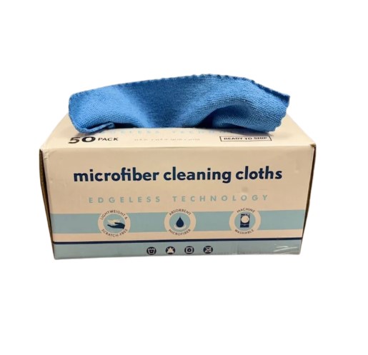 (image for) Disposable Microfiber Cloths - 12 x 12 Blue - Box of 50, case of 6 Boxes
