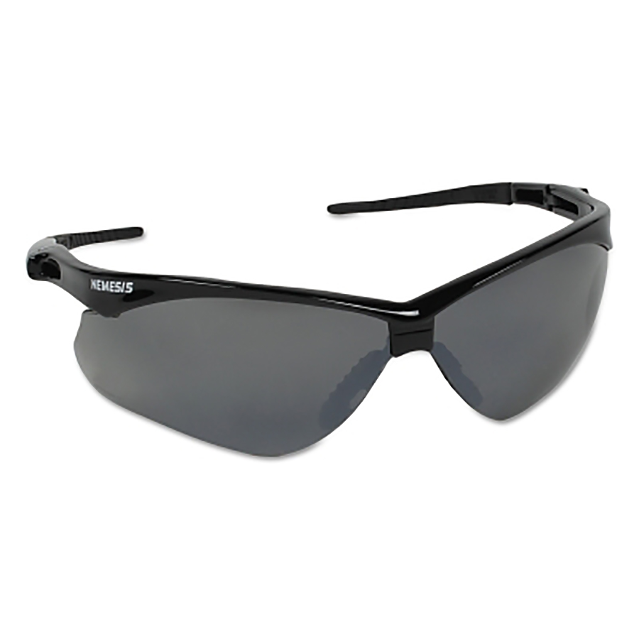 (image for) Kleenguard V30 Nemesis CSA Safety Glasses, Smoke Mirror, Nylon, Black Frames