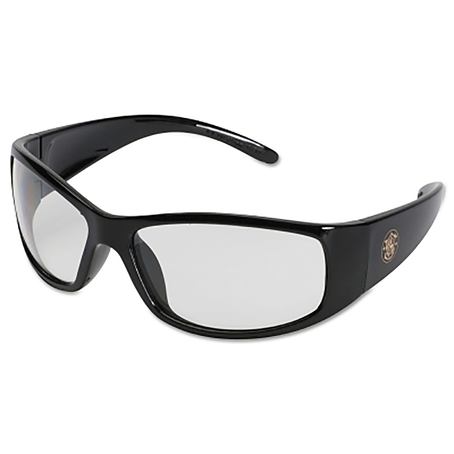 (image for) Elite Safety Glasses, Clear Polycarbonate Lens, Anti-Fog, Nylon, Black