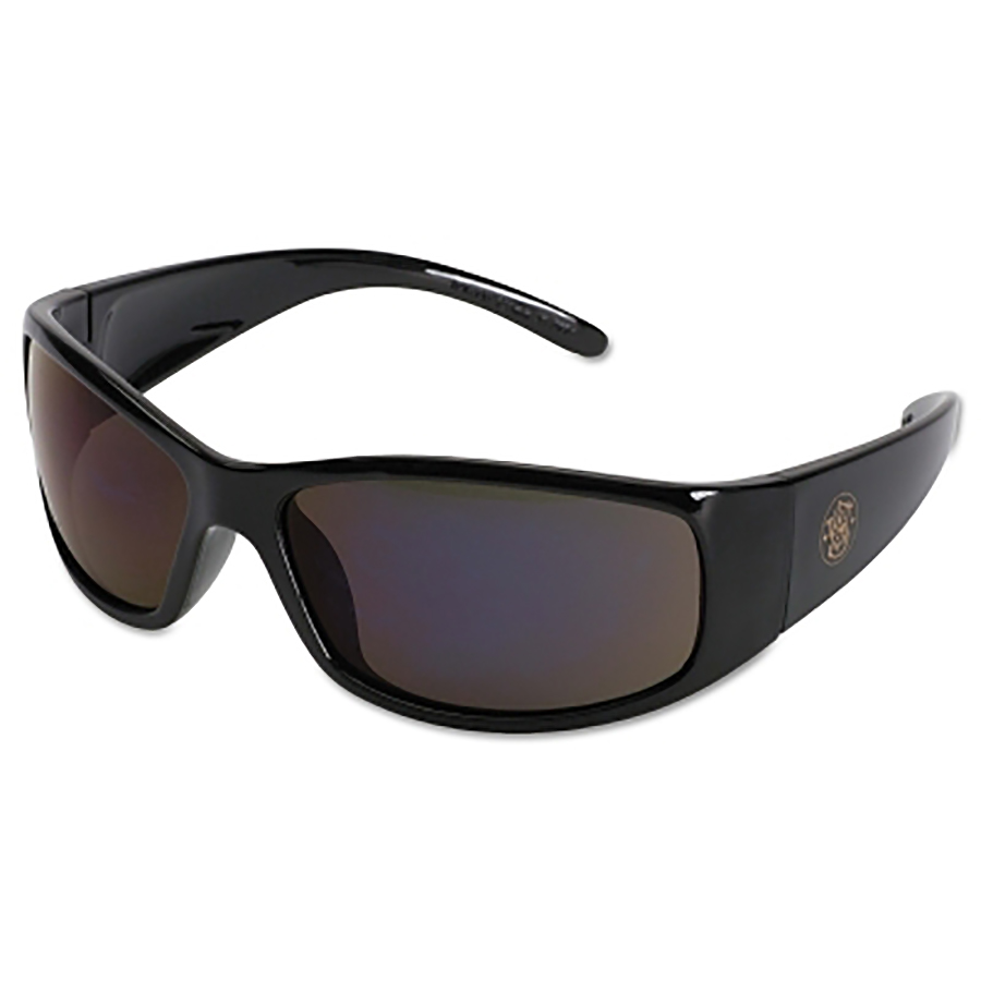 (image for) Elite Safety Glasses, Smoke Polycarbonate Lens, Uncoated, Nylon, Black