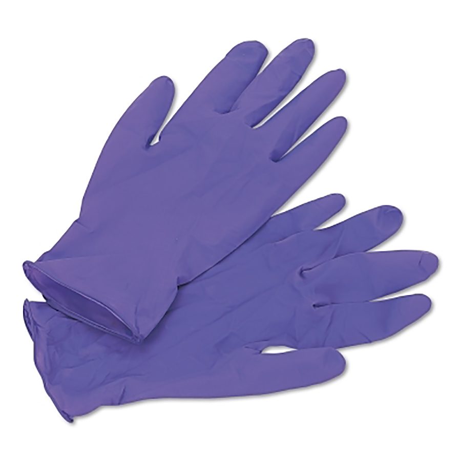 (image for) Kimtech Purple Nitrile Disposable Exam Gloves, Beaded Cuff, Medium, 6 mil, Pack of 100