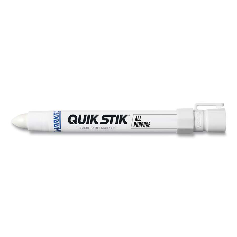 (image for) Markal Quik Stik All Purpose Solid Paint Marker, 11/16 in Tip, 6 in L, White, Pack of 12