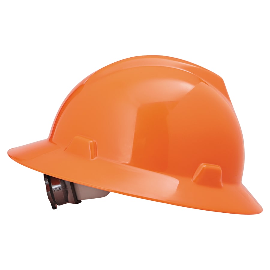 (image for) MSA V-Gard Protective Hats, Fas-Trac Ratchet, Hat, Hi-Viz Orange
