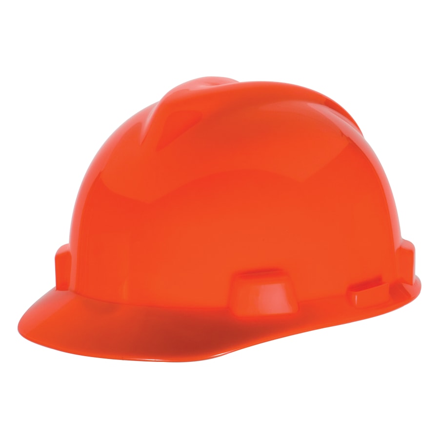 (image for) MSA V-Gard 500 Protective Caps, 4 Point Fas-Trac, Hi-Viz Orange