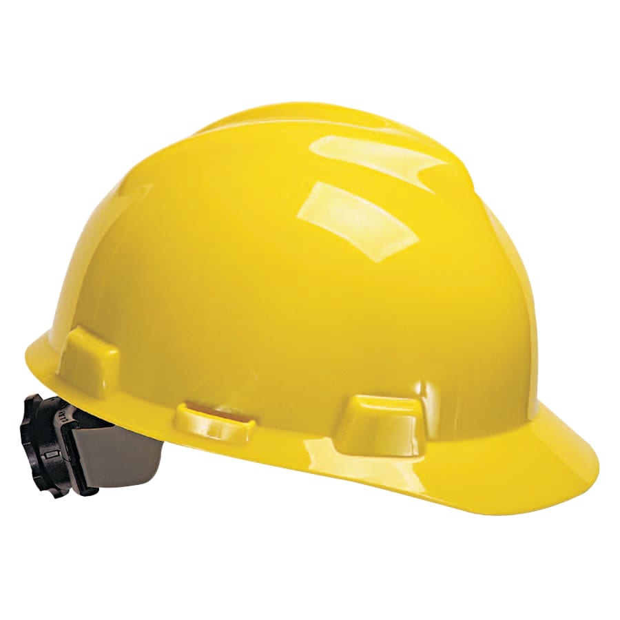 (image for) MSA V-Gard Slotted Hard Hat Cap, Fas-Trac III Suspension, Yellow