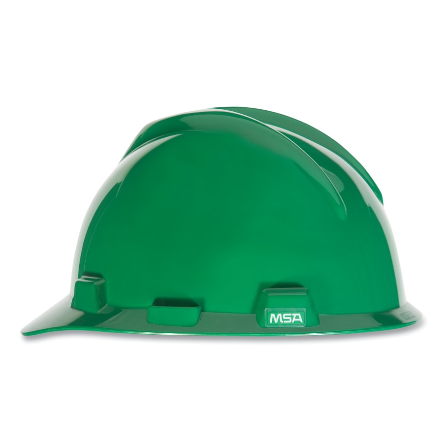 (image for) MSA V-Gard Slotted Hard Hat Cap, Fas-Trac III Suspension, Green