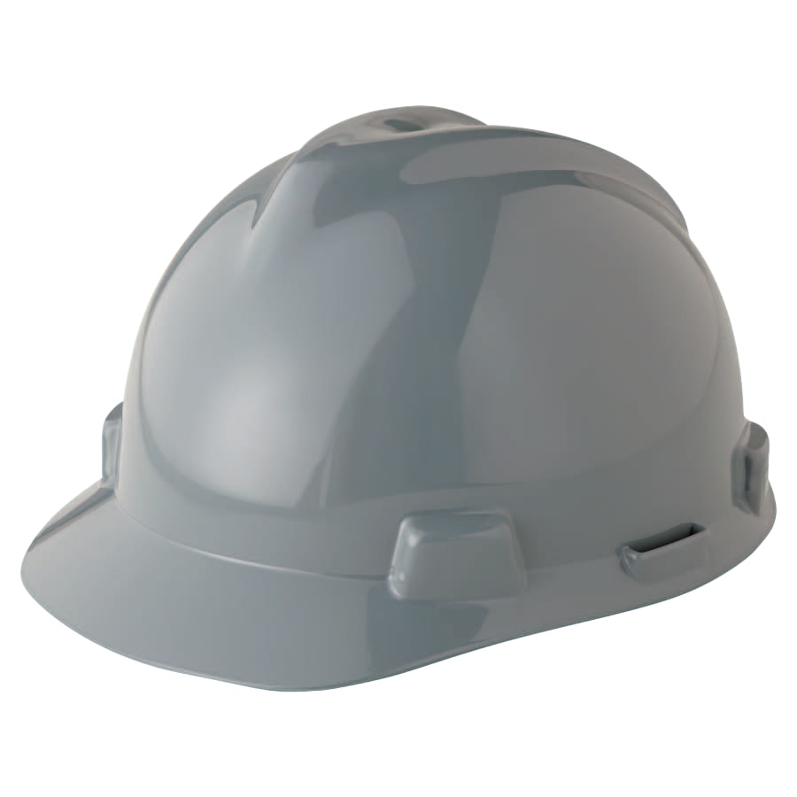 (image for) MSA V-Gard Slotted Hard Hat Cap, Fas-Trac III Suspension, Gray