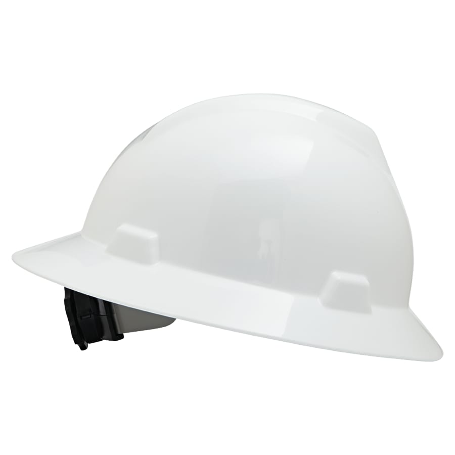 (image for) MSA V-Gard Protective Hats, Fas-Trac Ratchet, Slotted Hat, White