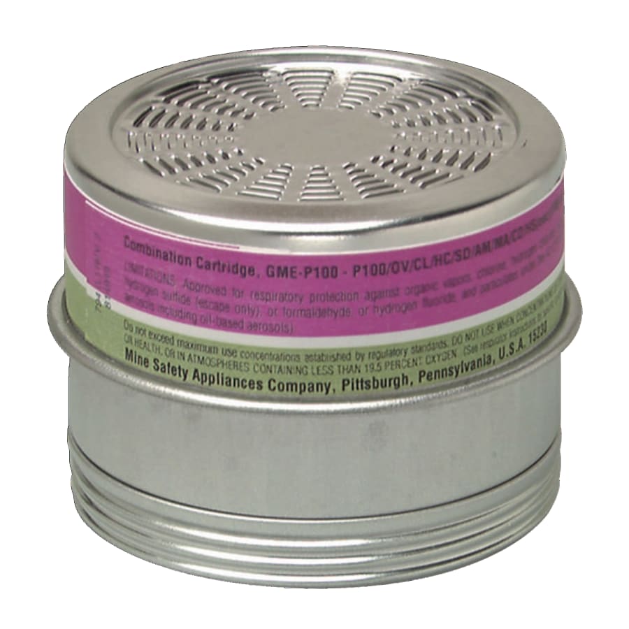 (image for) MSA Comfo Respirator Cartridge, OV/AM/CL/CD/FM/HC/HF/HS/MA/Particulates/SD, Magenta/Olive, Pack of 6