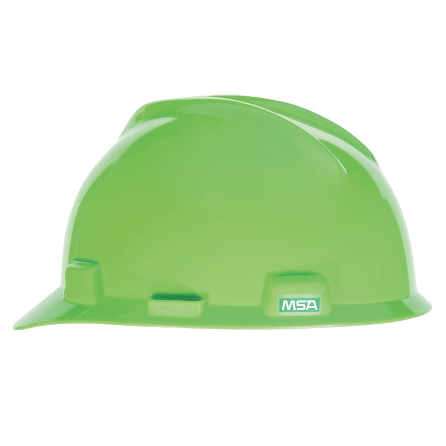 (image for) MSA V-Gard Slotted Hard Hat Cap, Fas-Trac III Suspension, Bright Lime Green