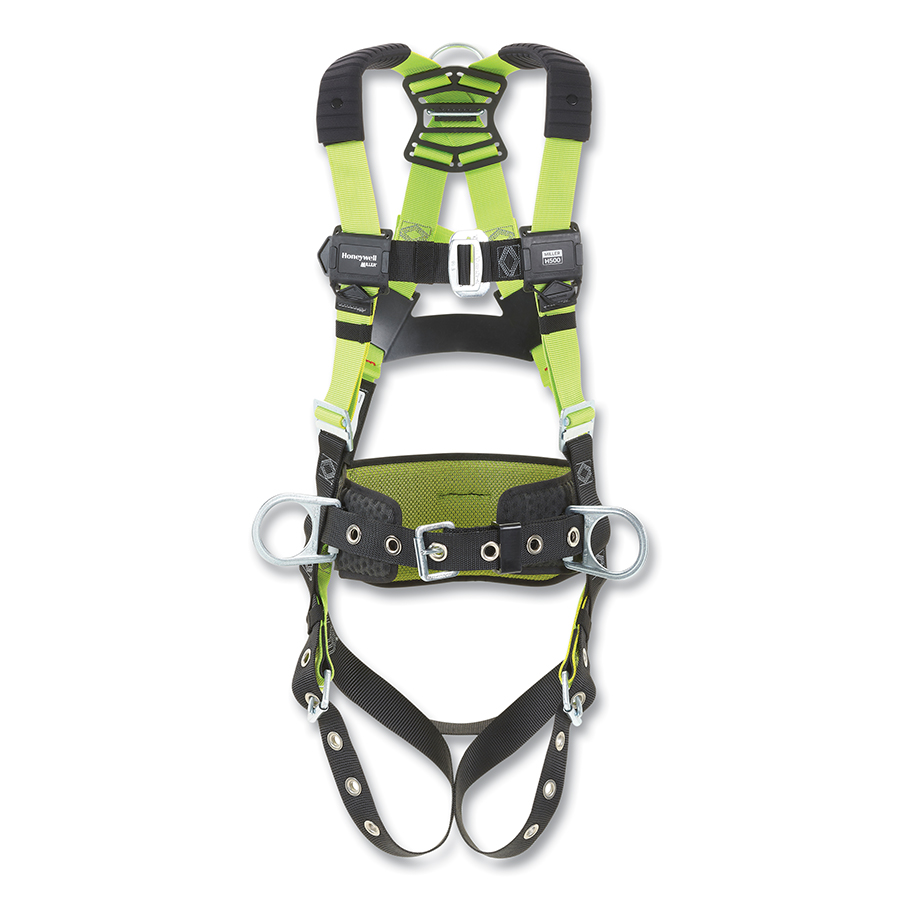 (image for) Honeywell H500 Construction Standard Full Body Harness, Back/Front/Side D-Rings, Sm/Med