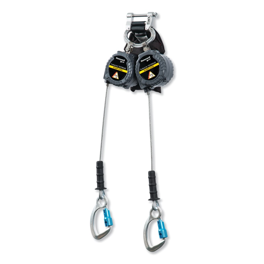(image for) Honeywell TurboLite Extreme Sharp Edge Personal Fall Limiter, 9 ft, Galv Cable, 2 Leg, 420 lb