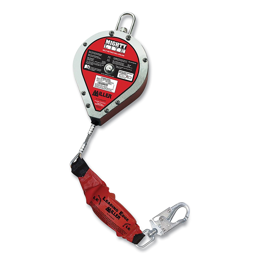 (image for) Honeywell MightyLite + Self-Retracting Lifeline, 30 ft L, 310 lb, Steel Snap Hook Anchor