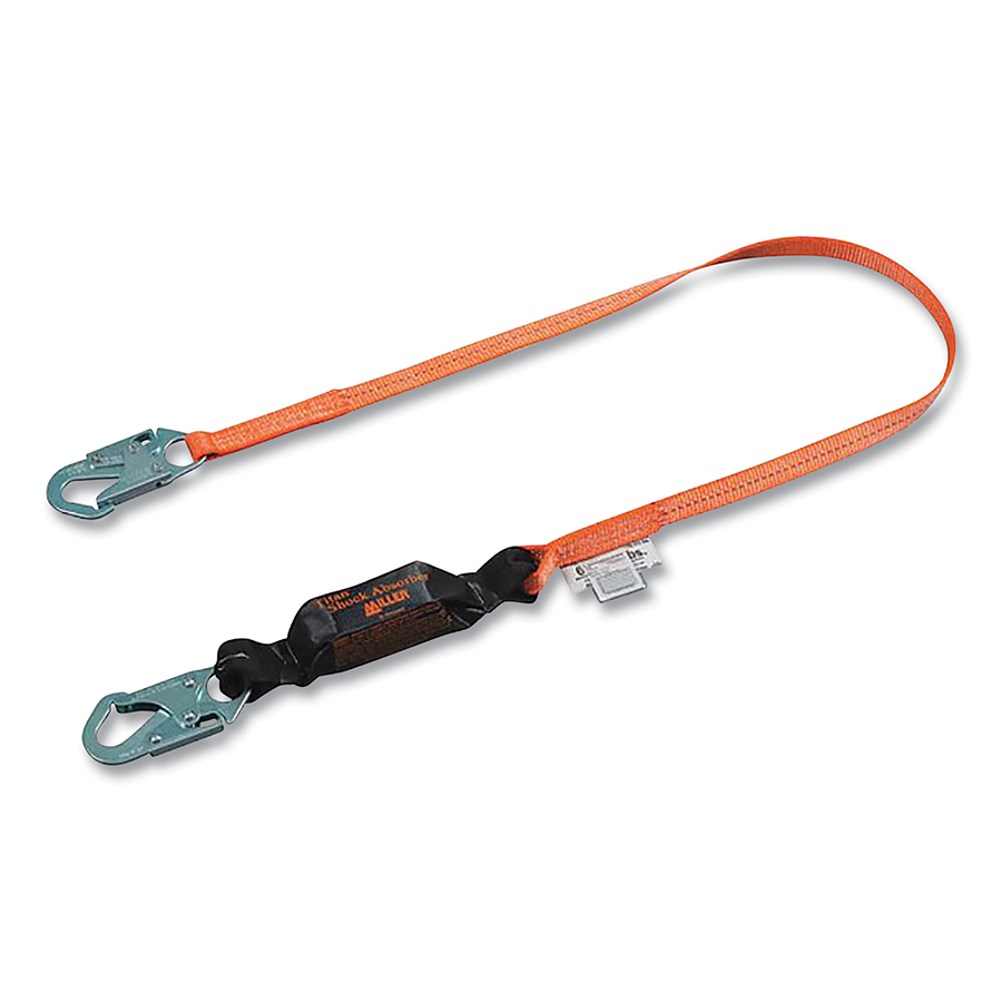 (image for) Honeywell Honeywell Miller Titan II Pack-Type Shock-Absorbing Lanyard, Snap Hook, 6 ft L, 310 lb cap, 1 leg, Orange