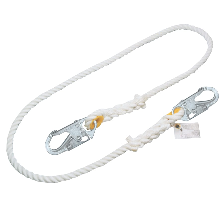 (image for) Honeywell Titan II Positioning and Restraint Rope Lanyard, Snap Hook, 6 ft L, 310 lb cap, 1 Leg, White
